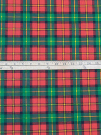 Dark Red/Leaf Green/Mustard Yellow/Multi Polyester/Cotton Plaid Broadcloth 58W