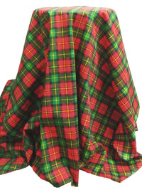 Dark Red/Leaf Green/Mustard Yellow/Multi Polyester/Cotton Plaid Broadcloth 58W