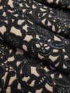 Black/Light Taupe/Coal Polyester/Lycra Floral Lace-Look Print 4 Way Stretch Knit 52W