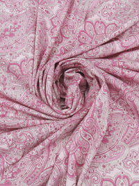 Baby Pink/Magenta/White 100% Cotton Ornate Floral Paisley Print Jersey Knit 62W