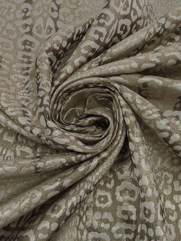 Oatmeal/Silver/Walnut/Multi Polyester/Metallic Animal Brocade 58W