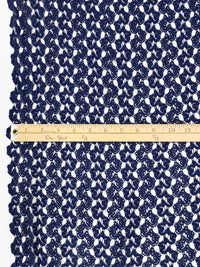 Navy Blue Polyester/Cotton Ornate Weave Lace - Famous Dress Designer - 51W