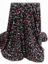 Black/White/Hot Fuchsia/Crimson Polyester/Lycra Hugs And Kisses Print Brushed Sweater Knit 54W