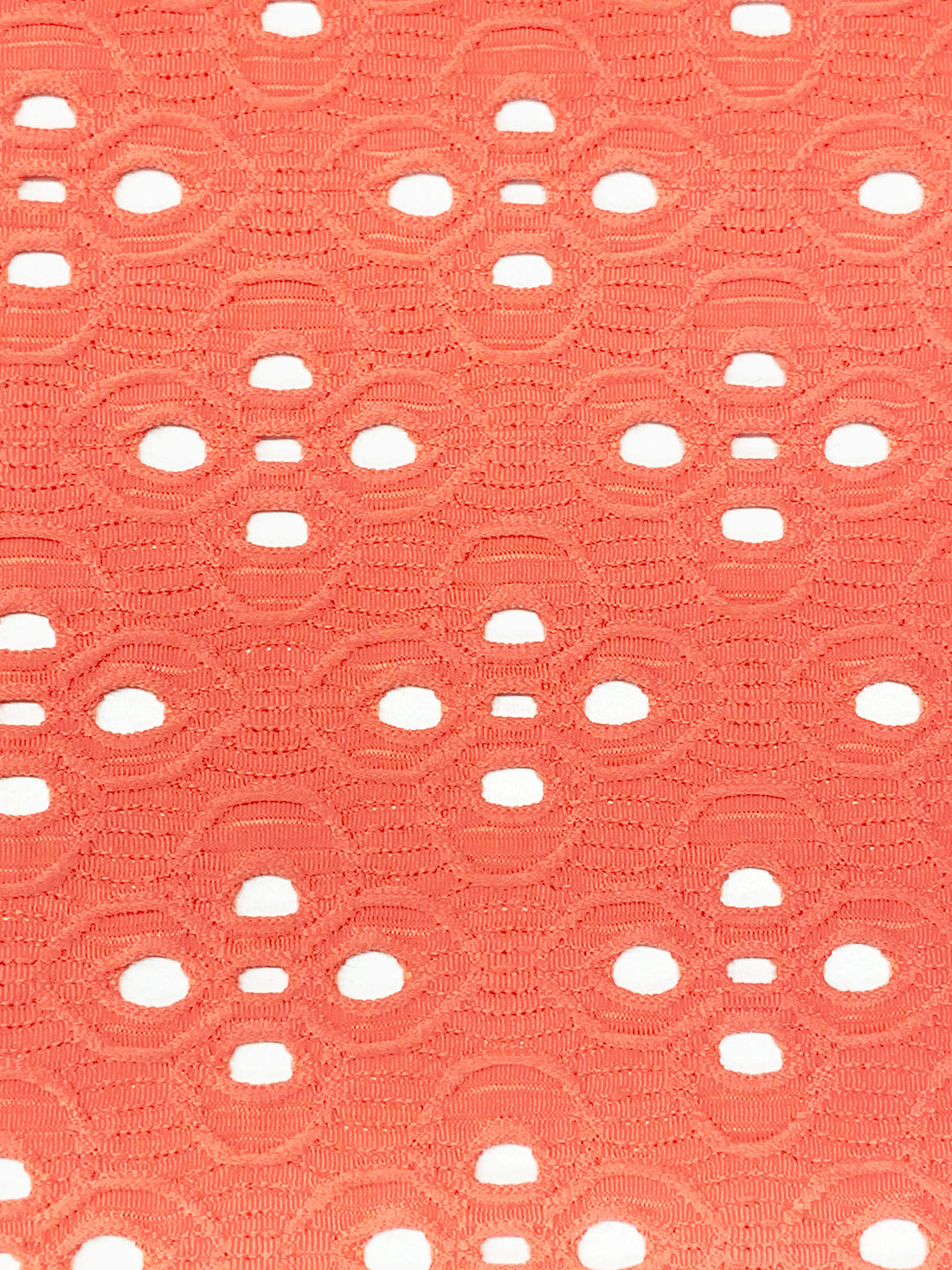 Coral Nylon/Lycra Medallion Lace Knit - Famous Dress Designer - 49W