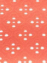 Coral Nylon/Lycra Medallion Lace Knit - Famous Dress Designer - 49W
