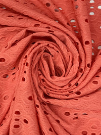 Coral Nylon/Lycra Medallion Lace Knit - Famous Dress Designer - 49W