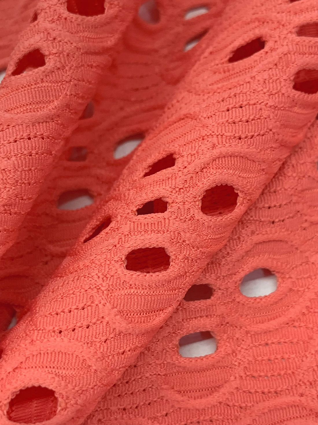 Coral Nylon/Lycra Medallion Lace Knit - Famous Dress Designer - 49W