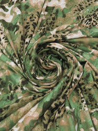 Fern Green/Dried Moss/Midnight Espresso/Multi Polyester/Lycra Animal Camouflage Print Double Brushed Knit - NY Designer - 56W