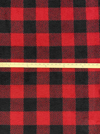 Classic Red/Black 100% Polyester Buffalo Check Plaid Sherpa Fleece 62W