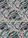 Black/Shadow Blue/Buttercream/Multi Rayon/Nylon/Lycra Tropical Floral Print Stretch Bengaline Suiting - NY Designer - 56W