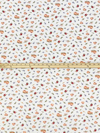 White/Golden Squash/Grape Jam/Multi Cotton/Polyester Pumpkin Branchlet Print Interlock Knit 70W