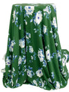 Dark Moss Green/White/French Blue/Multi Polyester/Lycra Floral Print Double Brushed Knit 56W