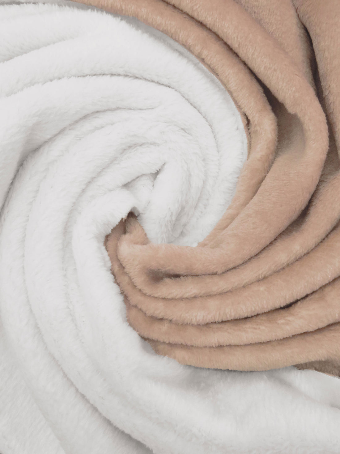 Mocha Rose/White 100% Polyester Double Faced Minky Fleece 64W