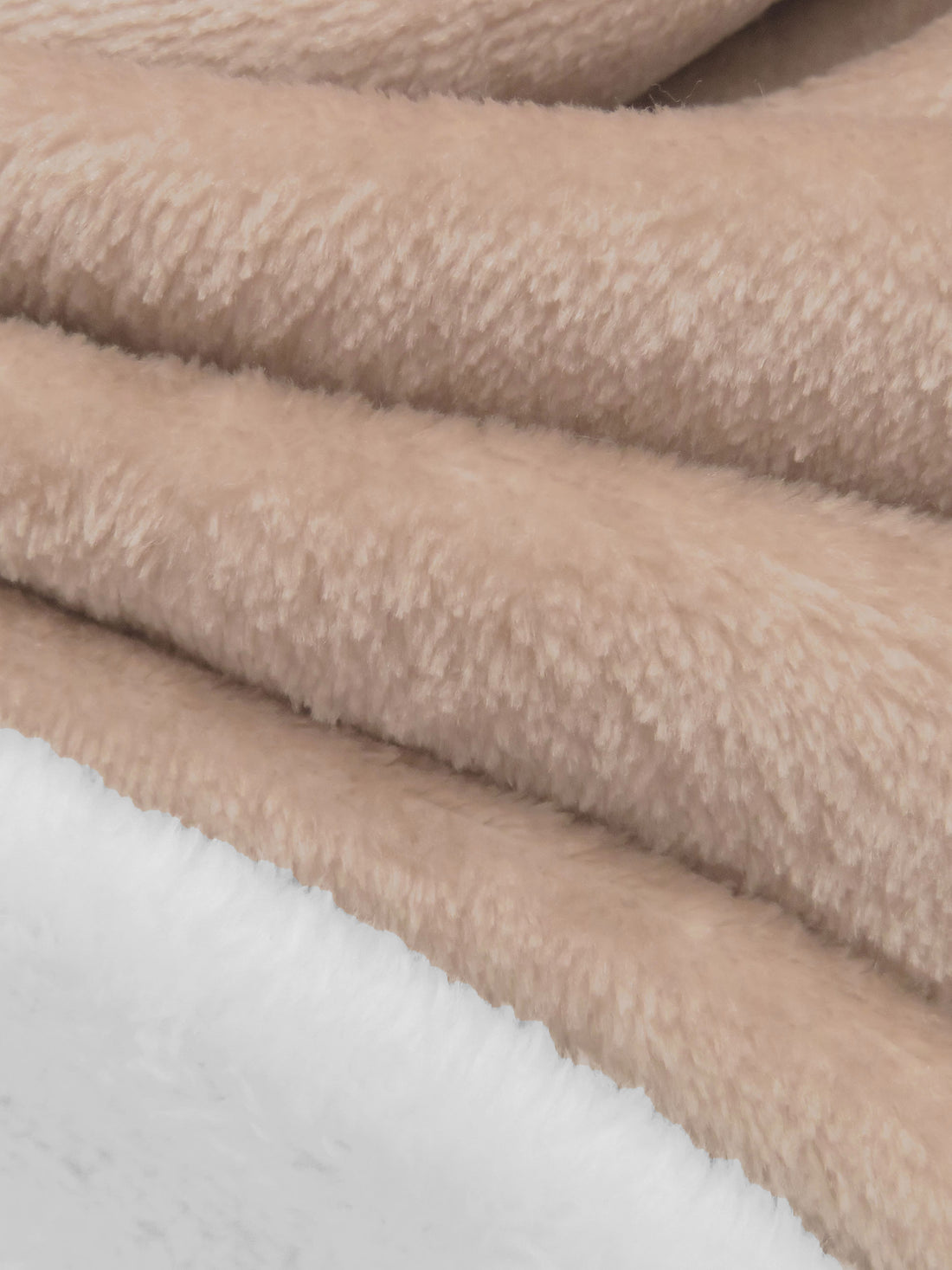 Mocha Rose/White 100% Polyester Double Faced Minky Fleece 64W