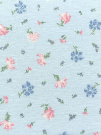 Pale Blue/Baby Pink/Soft Pine/Shadow Blue 100% Cotton Ditsy Floral Print Jersey Knit 60W