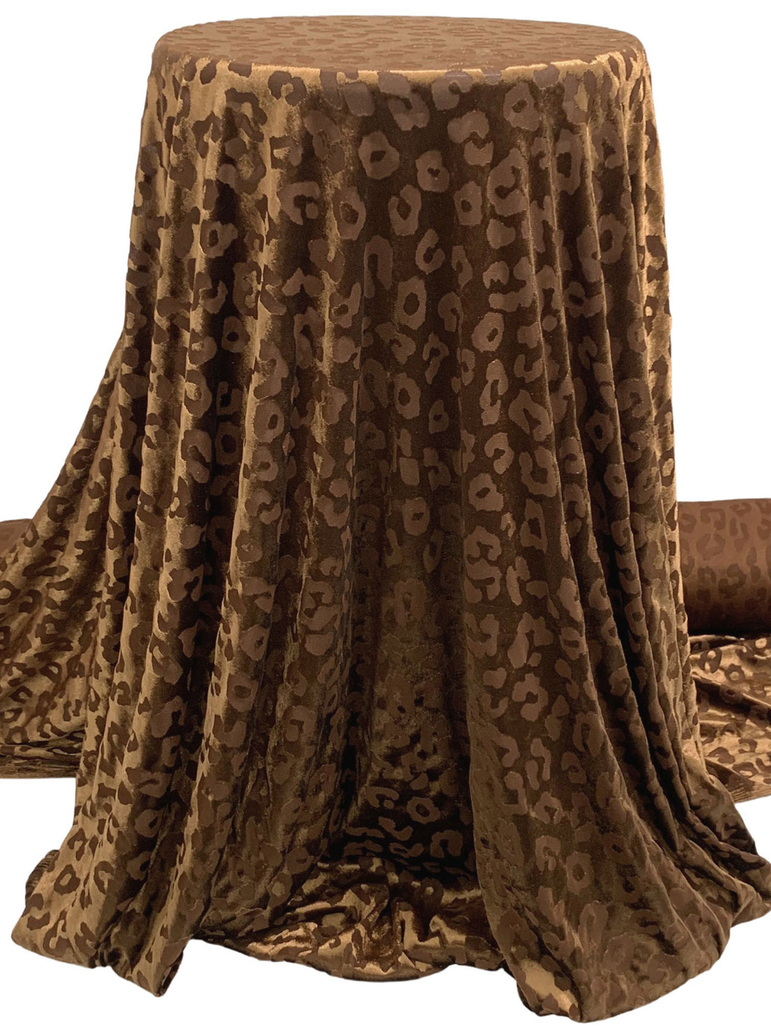 Bronze Toffee Polyester/Lycra Animal Burnout Velvet Knit 59W