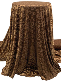 Bronze Toffee Polyester/Lycra Animal Burnout Velvet Knit 59W