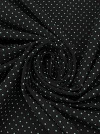 Black/Light Slate Gray Rayon/Nylon/Lycra Polka Dot Print Stretch Bengaline Suiting - NY Designer - 58W