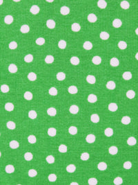 Kelly Green/White Cotton/Lycra Small Polka Dots Print Jersey Knit 58W