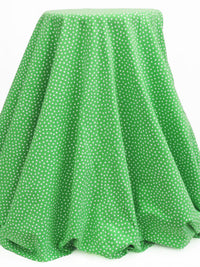 Kelly Green/White Cotton/Lycra Small Polka Dots Print Jersey Knit 58W