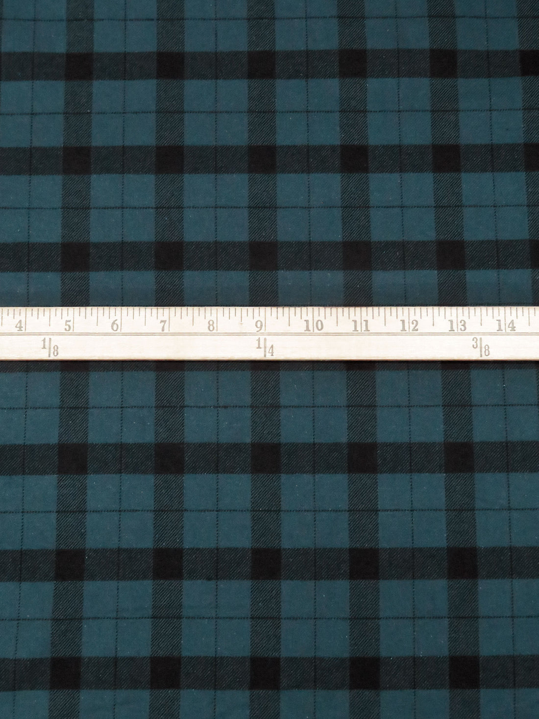 Navy-Teal/Black 100% Cotton Plaid Weave Flannel Jacket Weight Woven 57W