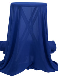 Dark Royal Blue 100% Nylon Crinkle Chiffon 58W