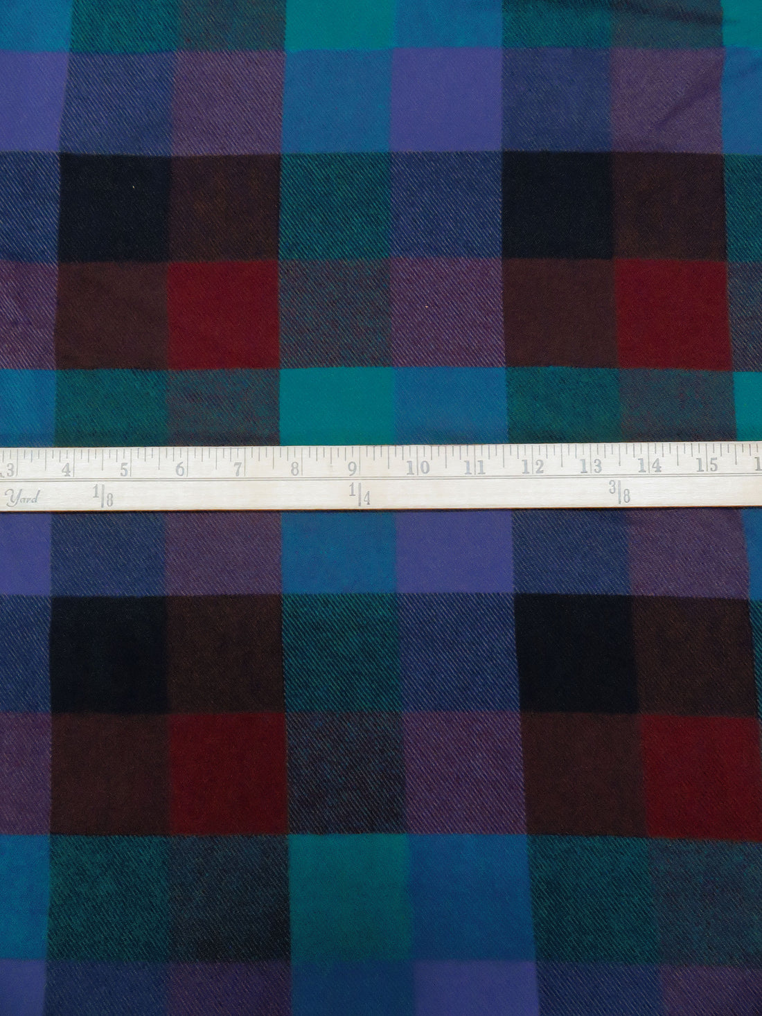 Black/Dark Maroon/Dark Teal/Multi 100% Cotton Plaid Weave Flannel Jacket Weight Woven 58W