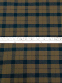Dark Dirt/Dark Midnight Navy 100% Cotton Plaid Weave Flannel Jacket Weight Woven 57W