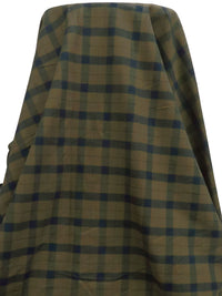 Dark Dirt/Dark Midnight Navy 100% Cotton Plaid Weave Flannel Jacket Weight Woven 57W