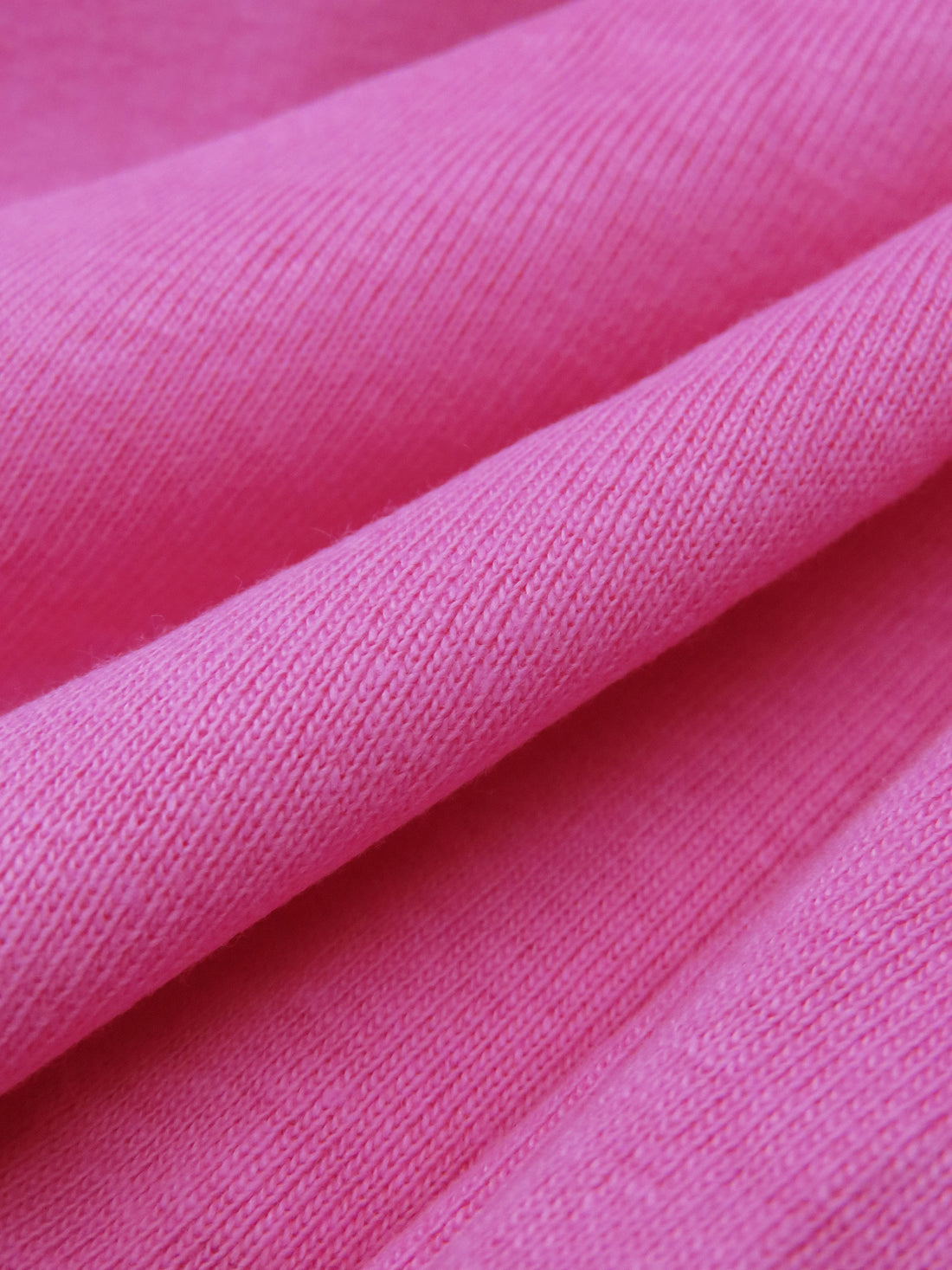 Deep Taffy Pink Cotton/Polyester Fine Rib Knit 50W