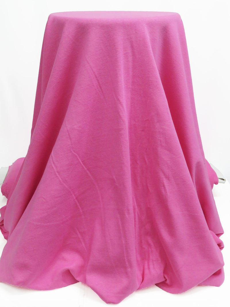 Deep Taffy Pink Cotton/Polyester Fine Rib Knit 50W