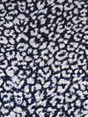 Navy/Silver Acetate/Lycra Foil Dot On Foil Animal Print Shimmer Slinky Knit - NY Designer - 60W