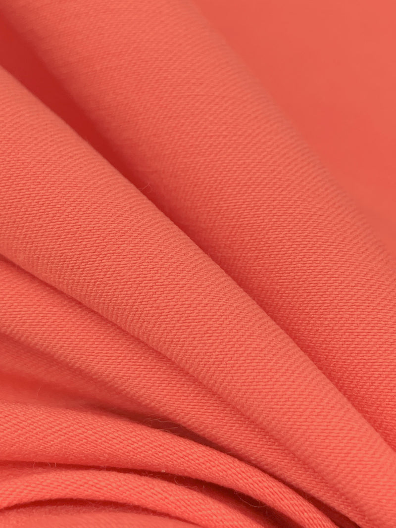 Peachy Coral Rayon/Nylon/Lycra Stretch Bengaline Suiting - NY Designer - 58W