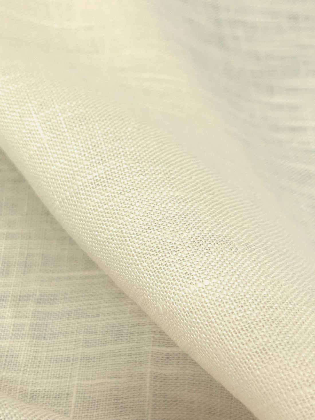 Muted Cream 100% Linen Shirt-Weight Woven - European Mill - 56W