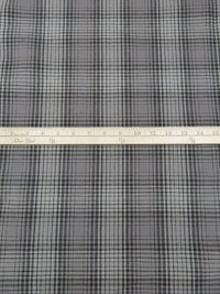 Charcoal Gray/Mid Gray/Cloud Gray/Multi 100% Cotton Plaid Weave Flannel Jacket Weight Woven 58W