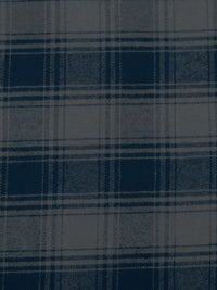 Dark Midnight Navy/Dark Gray 100% Cotton Plaid Weave Flannel Shirt Weight Woven 52W