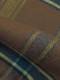 Bronze/Moss/Midnight Navy 100% Cotton Plaid Weave Flannel Shirt Weight Woven 52W