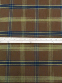 Bronze/Moss/Midnight Navy 100% Cotton Plaid Weave Flannel Shirt Weight Woven 52W