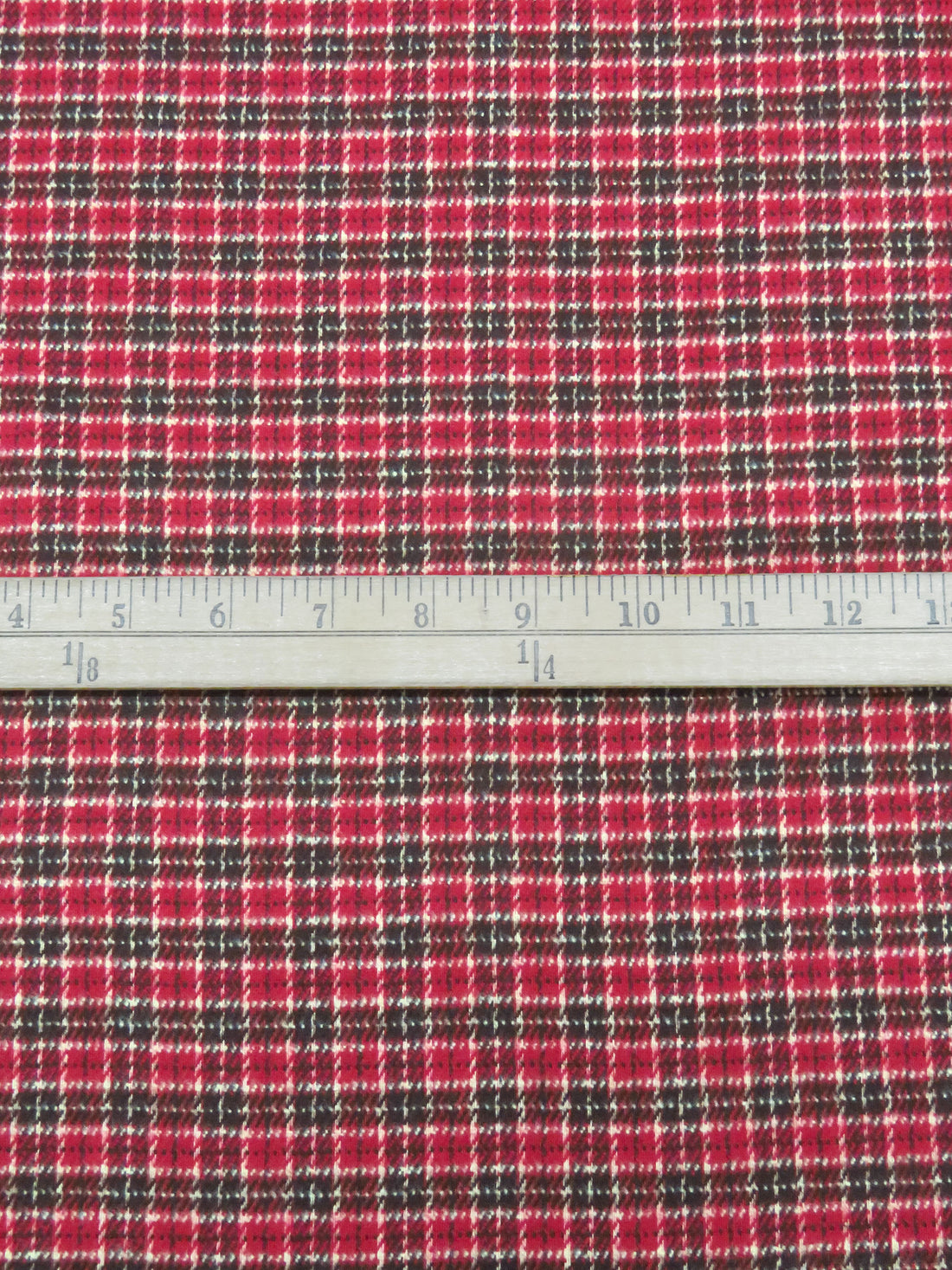 Royal Red/Beige/Midnight Brown 100% Cotton Plaid Weave Flannel Jacket Weight Woven 59W