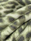 Dark Charcoal/Dark Moss Green/Off-White 100% Polyester Animal Print Brushed French Terry Knit 58W