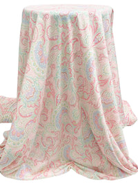 Misty Rose/Lilac/White/Rose/Multi 100% Cotton Ornate Paisley Scrolls Print Jersey Knit 62W