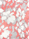 Salmon Rose/White/Silver Sand Rayon/Lycra Abstract Floral Print Jersey Knit 62W