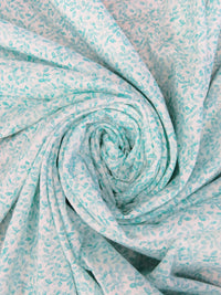 Pastel Blue/White 100% Cotton Small Watercolor Leaf Print Jersey Knit 62W