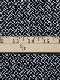 Black/White Rayon/Nylon/Lycra Crosshatch Print Stretch Bengaline Suiting - NY Designer - 62W