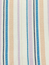 White Chocolate/Dusty Lilac/Cyan Cobalt Blue 100% Rayon Vertical Novelty Stripe Print Textured Ogee Jacquard Voile 56W