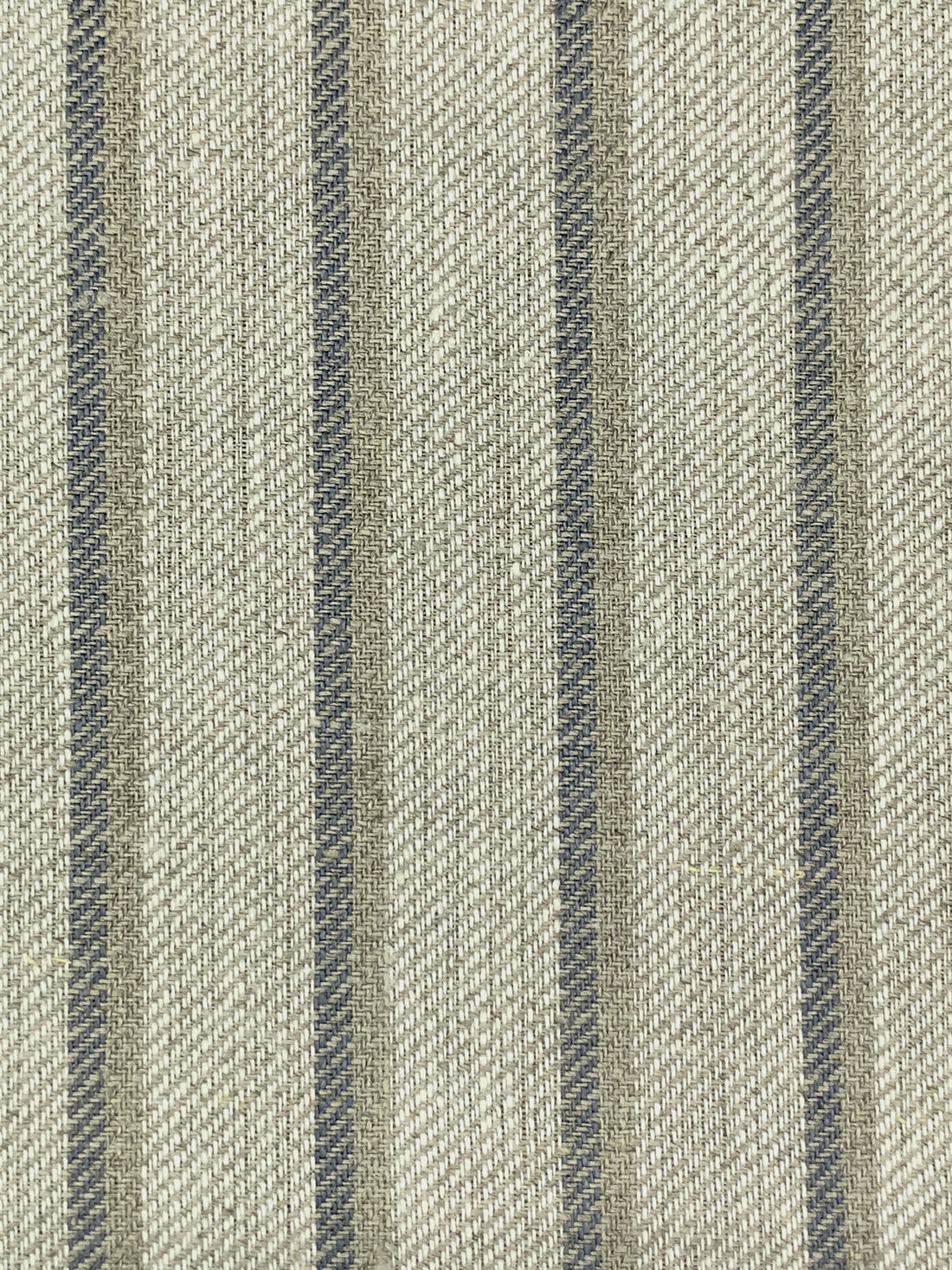 Taupe/Thunder Gray/White Chocolate 100% Linen Yarn-Dyed Vertical Stripe Weave Midweight Woven - European Mill - 59W