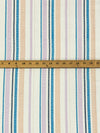 White Chocolate/Dusty Lilac/Cyan Cobalt Blue 100% Rayon Vertical Novelty Stripe Print Textured Ogee Jacquard Voile 56W