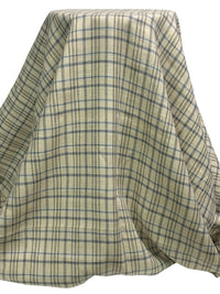 Sandstone/Cadet Blue/Raw Umber 100% Linen Yarn-Dyed Plaid Weave Midweight Woven - European Mill - 60W
