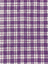 Imperial Purple/White 100% Linen Yarn-Dyed Plaid Shirt Weight Woven - European Mill - 58W