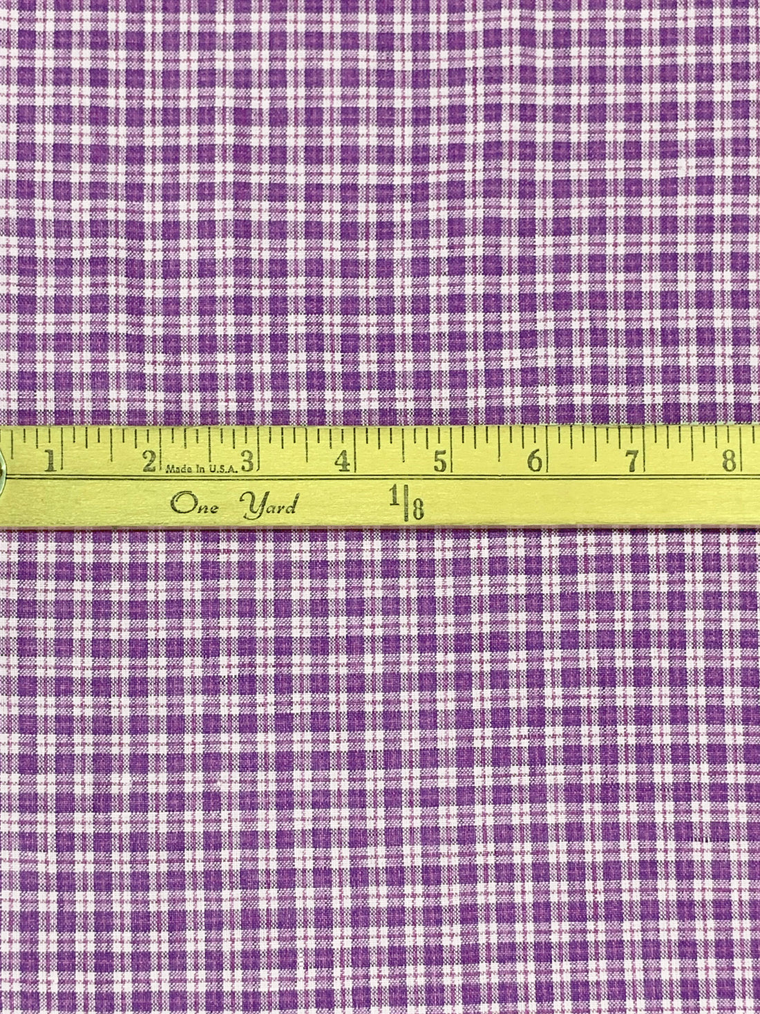 Imperial Purple/White 100% Linen Yarn-Dyed Plaid Shirt Weight Woven - European Mill - 58W